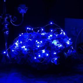 img 2 attached to 🔌 ER CHEN Plug-in LED String Lights: 33ft Fairy Lights with 100 Waterproof Blue LEDs for Indoor & Outdoor Decor - Bedroom, Patio, Garden, Christmas Tree