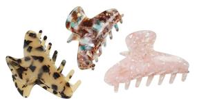 img 3 attached to YunZh French Design Hair Claw Barrettes - Fashion Accessories Hair Clips for Women & Girls (Set of 3)