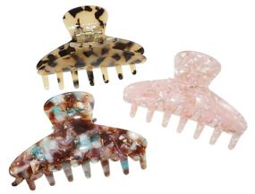 img 4 attached to YunZh French Design Hair Claw Barrettes - Fashion Accessories Hair Clips for Women & Girls (Set of 3)