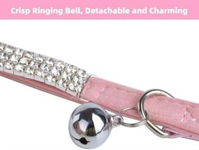 img 1 attached to 🐱 BINGPET Adjustable Cat Collar: Soft Velvet, Safe, Bling Diamante with Bells - Find the Perfect Collar for your Feline Friend