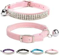 🐱 bingpet adjustable cat collar: soft velvet, safe, bling diamante with bells - find the perfect collar for your feline friend logo