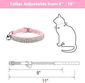 img 3 attached to 🐱 BINGPET Adjustable Cat Collar: Soft Velvet, Safe, Bling Diamante with Bells - Find the Perfect Collar for your Feline Friend