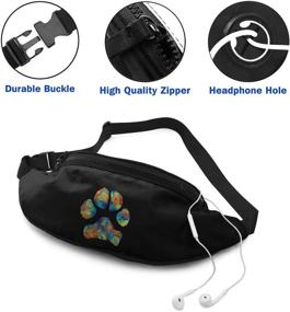 img 2 attached to 👜 Fashionable YEGFTSN Tie Dye Fanny Pack for Men & Women, Adjustable Waist Belt Bag with Headphone Port - Ideal for Outdoor Activities, Workouts, Running, Hiking, Cycling, Travel and Everyday Use