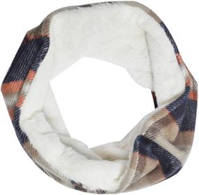 img 2 attached to Premium Checker Plaid Infinity Circle Women's Accessories for Scarves & Wraps