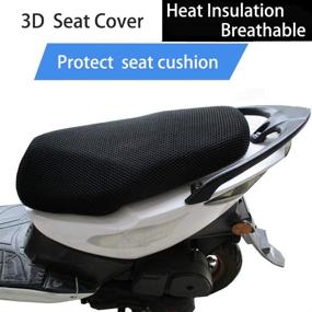 img 2 attached to 🏍️ XL Black Motorcycle Seat Cover - 3D Honeycomb Sunscreen Heat Insulation Mesh Fabric Spacer with Breathable & Anti-Slip Cushion for Scooter Moped