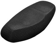 🏍️ xl black motorcycle seat cover - 3d honeycomb sunscreen heat insulation mesh fabric spacer with breathable & anti-slip cushion for scooter moped logo