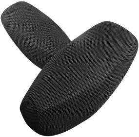 img 3 attached to 🏍️ XL Black Motorcycle Seat Cover - 3D Honeycomb Sunscreen Heat Insulation Mesh Fabric Spacer with Breathable & Anti-Slip Cushion for Scooter Moped