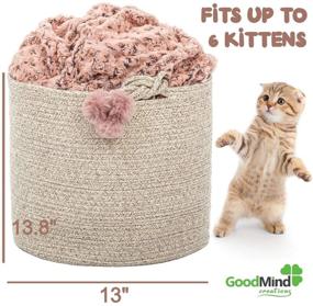 img 2 attached to 🧺 Cotton Rope Basket: Large, Soft, and Safe for Kids, Babies, Puppies, Dog Toys – Storage Organizer for Baby Clothes, Pillows, Blankets – Nursery Woven Bin