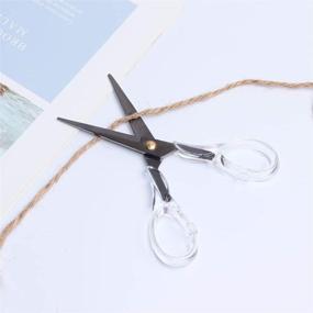 img 2 attached to ✂️ Multipurpose Craft Scissors: MultiBey Acrylic Gold Stainless Steel Blades, 6.5 Inches - in Elegant Black