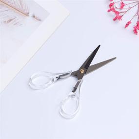 img 1 attached to ✂️ Multipurpose Craft Scissors: MultiBey Acrylic Gold Stainless Steel Blades, 6.5 Inches - in Elegant Black