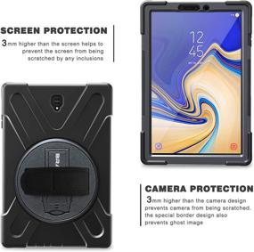 img 1 attached to 📱 Galaxy Tab S4 10.5" Case - BRAECN Heavy Duty Shock-Proof Cover with 360 Degree Kickstand, Hand Strap, and Shoulder Strap for Samsung Galaxy Tab S4 10.5 inch 2018 - Black