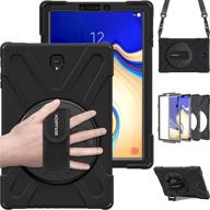 📱 galaxy tab s4 10.5" case - braecn heavy duty shock-proof cover with 360 degree kickstand, hand strap, and shoulder strap for samsung galaxy tab s4 10.5 inch 2018 - black логотип