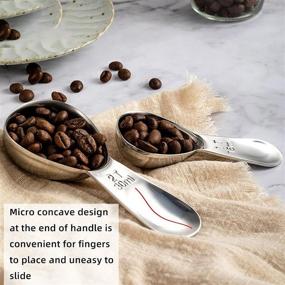 img 1 attached to ☕ Stainless Steel Coffee Scoop Measuring Spoons Set - 1 & 2 Tbsp Metal Scoop for Ground Coffee, Milk, Sugar - Small Measure Scale for Brewing - 15ml & 30ml Measuring Spoon Included