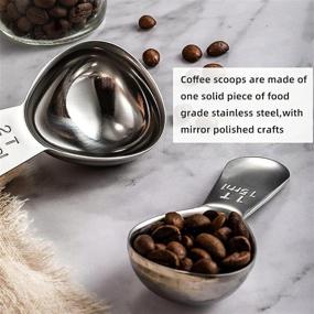 img 2 attached to ☕ Stainless Steel Coffee Scoop Measuring Spoons Set - 1 & 2 Tbsp Metal Scoop for Ground Coffee, Milk, Sugar - Small Measure Scale for Brewing - 15ml & 30ml Measuring Spoon Included