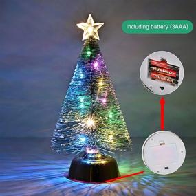 img 2 attached to Mini Christmas Tree with LED Lights and Battery - 10-inch Small Christmas Tree 🎄 Winter Party Home Tabletop Decor, Best Gifts for Children, Friends, and Family - Green, H-25cm