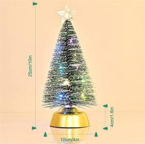 img 3 attached to Mini Christmas Tree with LED Lights and Battery - 10-inch Small Christmas Tree 🎄 Winter Party Home Tabletop Decor, Best Gifts for Children, Friends, and Family - Green, H-25cm