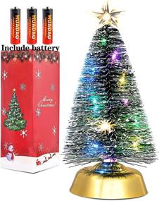 img 4 attached to Mini Christmas Tree with LED Lights and Battery - 10-inch Small Christmas Tree 🎄 Winter Party Home Tabletop Decor, Best Gifts for Children, Friends, and Family - Green, H-25cm