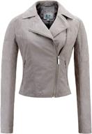 escalier womens leather biker jacket: stylish women's clothing in coats, jackets & vests logo