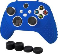 🎮 chin fai silicone skin grip cover for xbox series x controller with 4 thumb grips - anti-slip protective case (blue) | improved seo logo