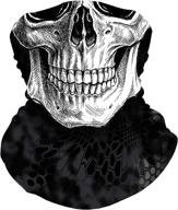 doerix halloween skull face mask bandana: a stylish half face cover for men and women, ideal for motorcyclists, raves, and bikers logo