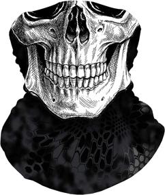 img 4 attached to Doerix Halloween Skull Face Mask Bandana: A Stylish Half Face Cover for Men and Women, Ideal for Motorcyclists, Raves, and Bikers