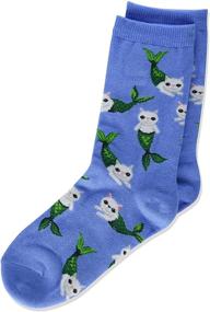 img 1 attached to Hot Sox Novelty Mermaid Periwinkle