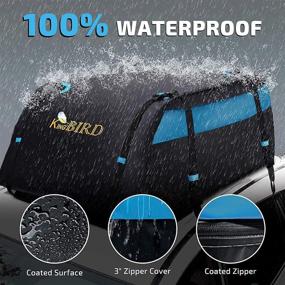 img 2 attached to 🌧️ KING BIRD 20 Cubic Feet Waterproof Rooftop Cargo Carrier Bag - Non-Slip Mat, 4 Door Hooks, Luggage Lock - Fits All Vehicles with or without Roof Rack