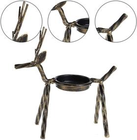 img 4 attached to 🦌 MorTime 8 Pack Christmas Reindeer Tealight Candle Holders – Bronze Finished Metal, Perfect Xmas Deer Set for Table Kitchen Decorations