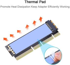 img 3 attached to 🔌 Адаптер M.2 NVMe с силиконовой подставкой для охлаждения - эффективное SSD к карте PCIe, поддерживает различные слоты PCIe и Windows XP/7/8/10 - 2230 2242 2260 2280 совместимый