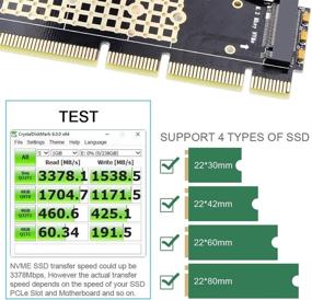 img 2 attached to 🔌 Адаптер M.2 NVMe с силиконовой подставкой для охлаждения - эффективное SSD к карте PCIe, поддерживает различные слоты PCIe и Windows XP/7/8/10 - 2230 2242 2260 2280 совместимый