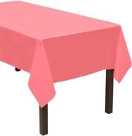 🎀 premium heavy-duty plastic table cover for parties in 44 vibrant colors, 54" x 108", pink logo