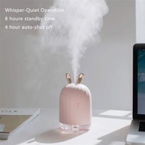 img 1 attached to USB Cool Mist Rabbit Humidifier: Mini Water Sprayer with Timer & Auto Shutdown for Office, Car, and Desktop