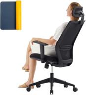 🪑 advanced high back office chair: adjustable lumbar support, ergonomic arm & headrest, mesh back, tilt lock - swivel computer desk chair логотип