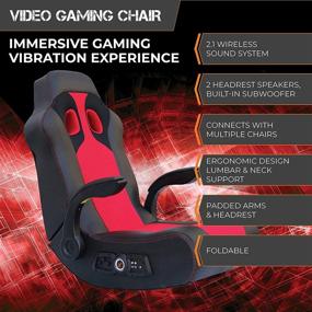 img 2 attached to 🎮 X Rocker Vibe 2.1 Wireless Bluetooth Gaming Floor Rocker - Black/Red, 23.62 x 14.57 x 17.69 - Find Now!