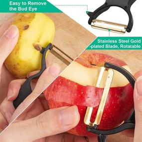 img 1 attached to Set of 2 Vegetable Peelers: High-Quality Fruit and Potato Peeler Set for Kitchen, Swivel Stainless Steel Blade, Versatile Peeler for Veggies, Carrots, Cucumbers, and More