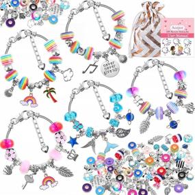 img 4 attached to 🌟 Fun and Stylish 85 Pcs Charm Bracelet Making Kit for Girls Ages 7~12 and Beginners – Acejoz DIY Jewelry Making Kit