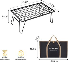 img 3 attached to 🔥 KingCamp - тяжелые переносные решетки для костра с ножками и решеткой для разнообразного готовления на костре, пикников, барбекю, походов.