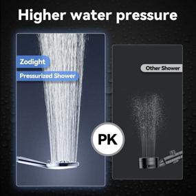 img 1 attached to Zodight High Pressure Shower Head with Handheld: 6 Spray Modes, Power Cleaning Nozzle, 78 Inch Stainless Steel Hose, Adjustable Wall Mount Holder - Ideal for Cleaning Tub, Tile, and Pets!