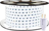 waterproof white rope lights - 98.4ft led strip light for outdoor & indoor use | connectable & flexible plug-in tape lighting with 1800 leds | 6000k 110v | ideal for patio, deck, camping, christmas логотип