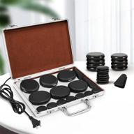 🔥 electric basalt hot stones massage set with heater kit - professional and home spa, relaxing, healing, pain relief (18 pcs, silver) logo