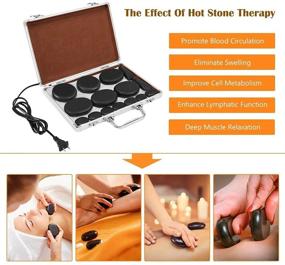 img 2 attached to 🔥 Electric Basalt Hot Stones Massage Set with Heater Kit - Professional and Home Spa, Relaxing, Healing, Pain Relief (18 Pcs, Silver)