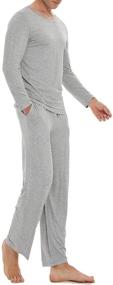 img 1 attached to TIKTIK Pajama Sleeve Sleepwear Scoop Men's Clothing for Sleep & Lounge