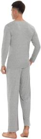 img 3 attached to TIKTIK Pajama Sleeve Sleepwear Scoop Men's Clothing for Sleep & Lounge