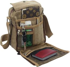 img 4 attached to Small Canvas Messenger Bag for Men – Casual Shoulder Bag, Chest Bag, and Travel Carry Bag with Multiple Pockets – Stylish and Functional Purse