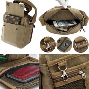 img 1 attached to Small Canvas Messenger Bag for Men – Casual Shoulder Bag, Chest Bag, and Travel Carry Bag with Multiple Pockets – Stylish and Functional Purse