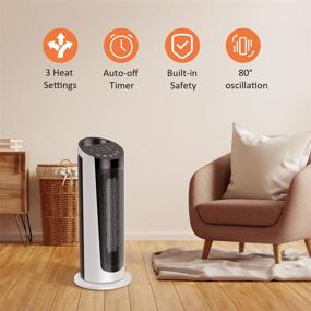 img 3 attached to 🔥 Efficient 1500W Ceramic Space Heater: Fast-Heating, Thermostat, Remote Control, Tip-Over Protection, Timer, Oscillation - Perfect for Office or Bedroom Use