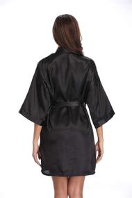 img 1 attached to 👰 Silky Satin Bridesmaid Robes - Women's Short Pure Robes for Bride, Party & Sleepwear