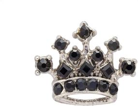 img 4 attached to KINGPiiN Crystal Brooch Accessories Silver Black
