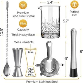 img 3 attached to Premium Cocktail Mixing Glass Set