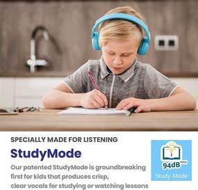 img 1 attached to 🎧 BuddyPhones Play: Volume-Limiting Kids Headphones, Bluetooth, 18-Hr Battery, 4 Volume Levels, Ear-Friendly Design, BuddyCable, Blue